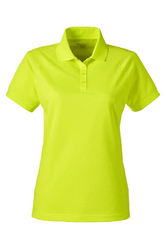 Harriton Womens Charge Moisture Wicking Short Sleeve Polo Shirt - Safety Yellow