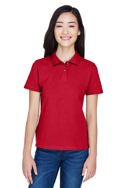 Harriton Womens Short Sleeve Polo Shirt - Red