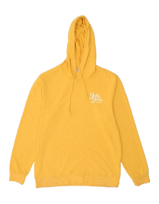 JACK & JONES Mens Hoodie Jumper XL Yellow Polyester