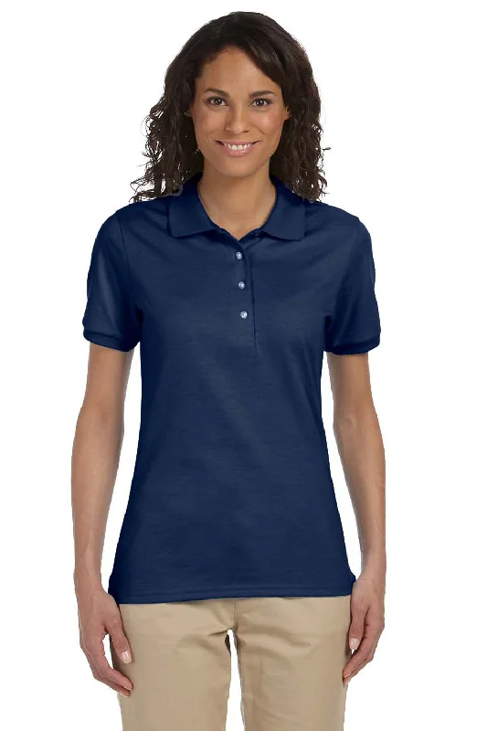 Jerzees Womens SpotShield Stain Resistant Short Sleeve Polo Shirt - Navy Blue