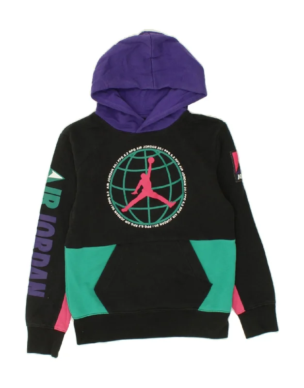 JORDAN Girls Graphic Hoodie Jumper 10-11 Years Medium Multicoloured