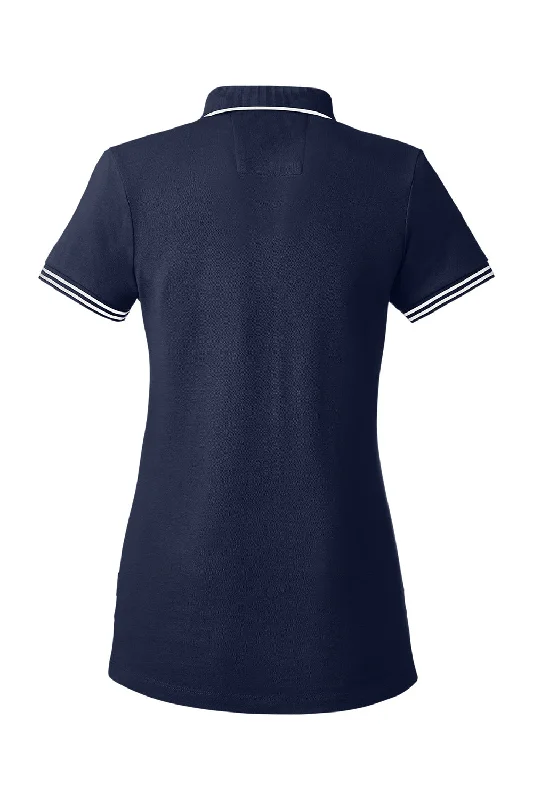 Nautica Womens Desk Short Sleeve Polo Shirt - Navy Blue/White