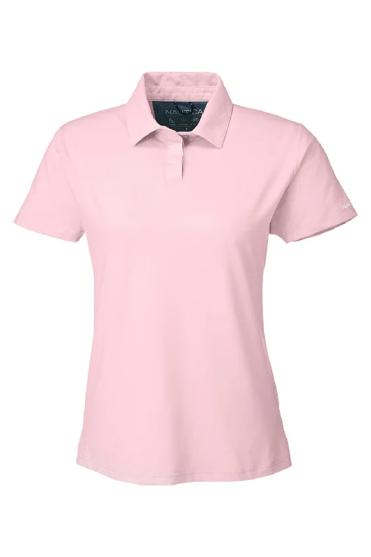 Nautica Womens Saltwater UV Protection Short Sleeve Polo Shirt - Sunset Pink