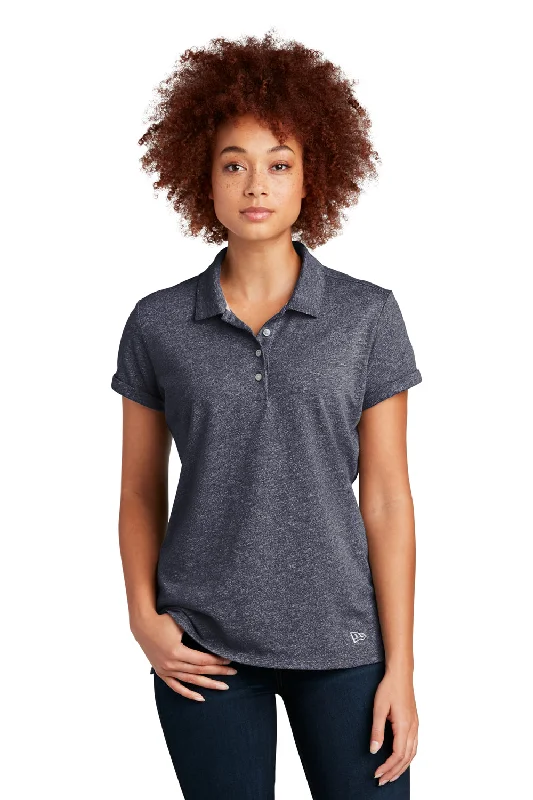 New Era Womens Slub Twist Short Sleeve Polo Shirt - True Navy Blue Twist