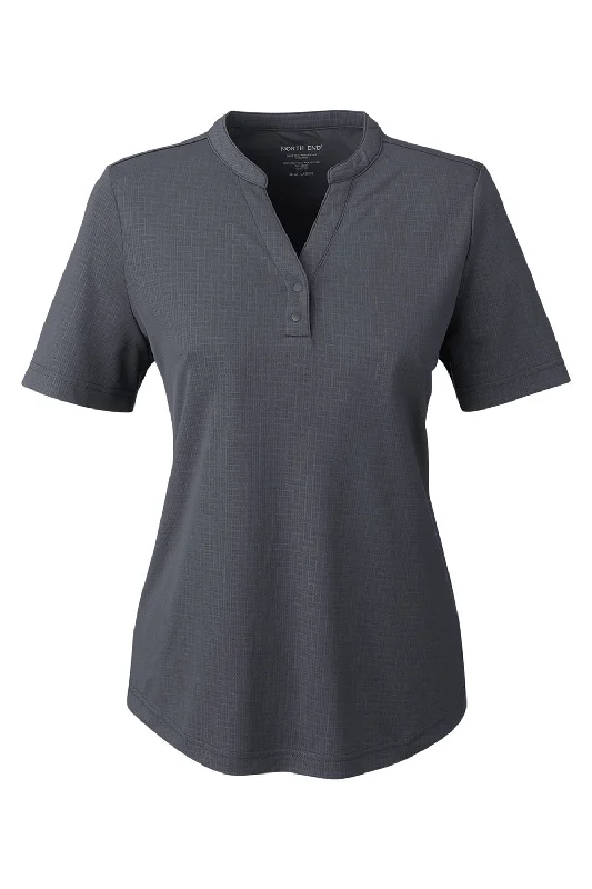 North End Womens Replay Recycled Moisture Wicking Short Sleeve Polo Shirt - Carbon Grey