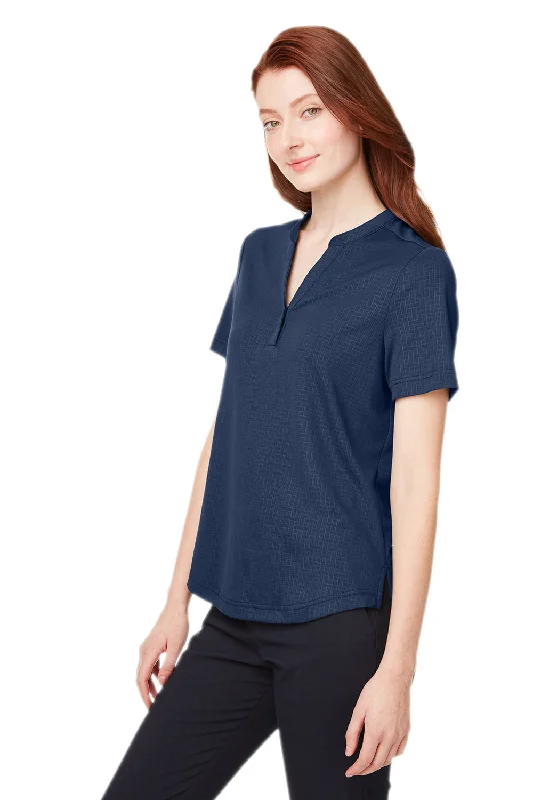 North End Womens Replay Recycled Moisture Wicking Short Sleeve Polo Shirt - Classic Navy Blue