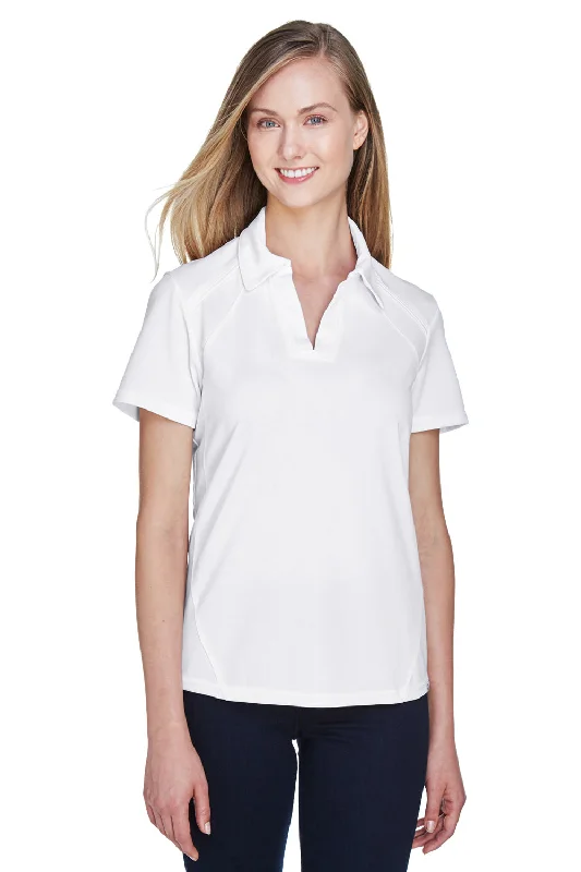 North End Womens Sport Red Performance Moisture Wicking Short Sleeve Polo Shirt - White - Closeout