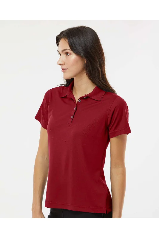 Paragon Womens Saratoga Performance Moisture Wicking Mini Mesh Short Sleeve Polo Shirt - Cardinal Red - NEW