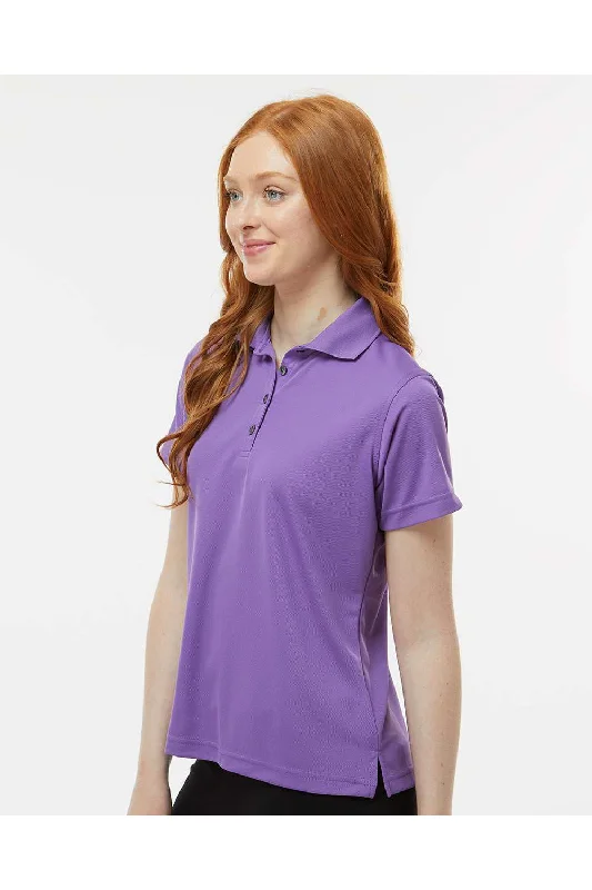 Paragon Womens Saratoga Performance Moisture Wicking Mini Mesh Short Sleeve Polo Shirt - Grape Purple - NEW