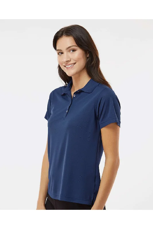 Paragon Womens Saratoga Performance Moisture Wicking Mini Mesh Short Sleeve Polo Shirt - Navy Blue - NEW