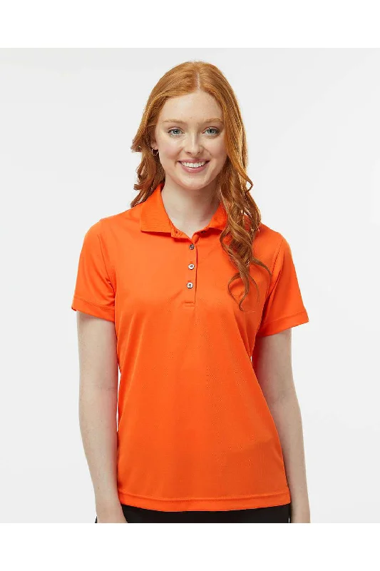 Paragon Womens Saratoga Performance Moisture Wicking Mini Mesh Short Sleeve Polo Shirt - Orange - NEW