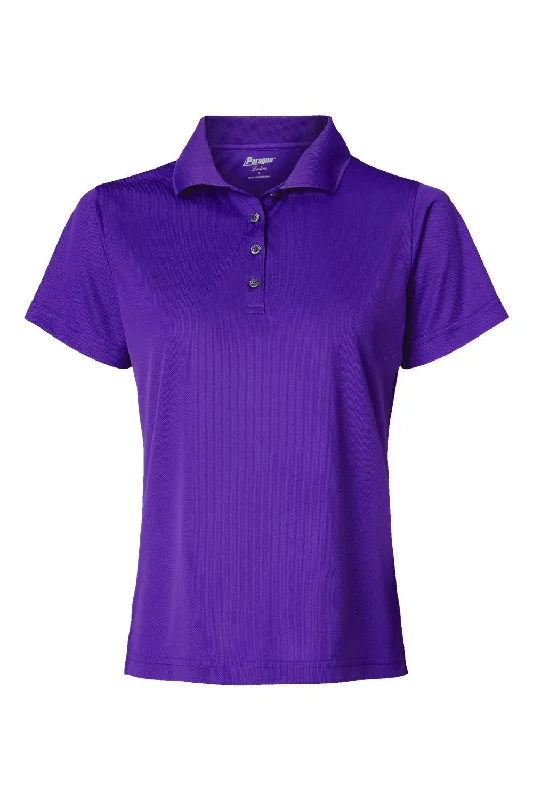 Paragon Womens Saratoga Performance Moisture Wicking Mini Mesh Short Sleeve Polo Shirt - Purple - NEW