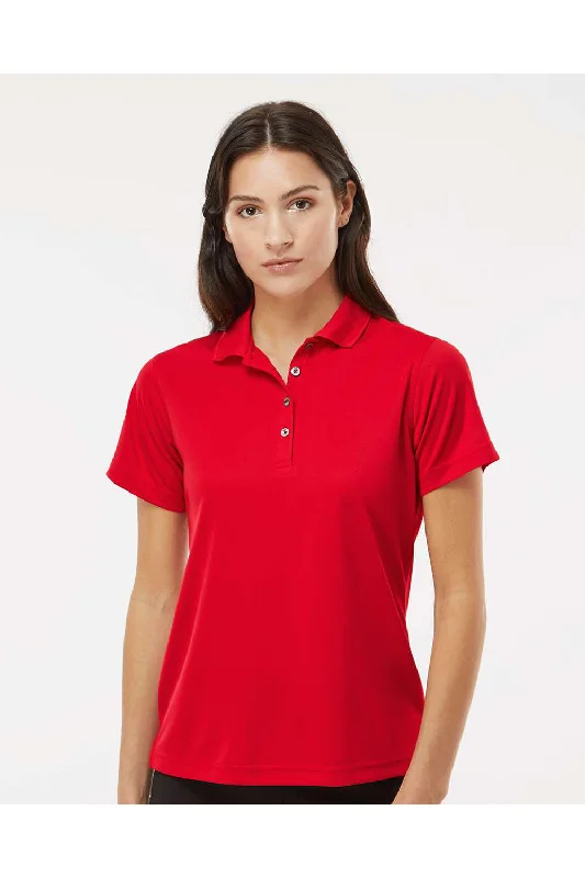 Paragon Womens Saratoga Performance Moisture Wicking Mini Mesh Short Sleeve Polo Shirt - Red - NEW