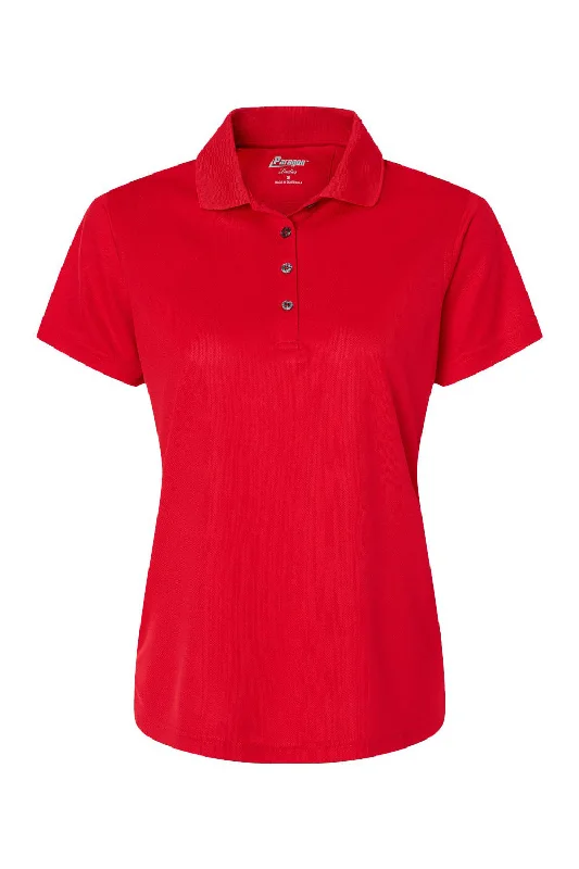 Paragon Womens Saratoga Performance Moisture Wicking Mini Mesh Short Sleeve Polo Shirt - Red - NEW