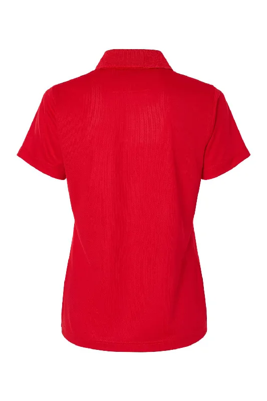 Paragon Womens Saratoga Performance Moisture Wicking Mini Mesh Short Sleeve Polo Shirt - Red - NEW