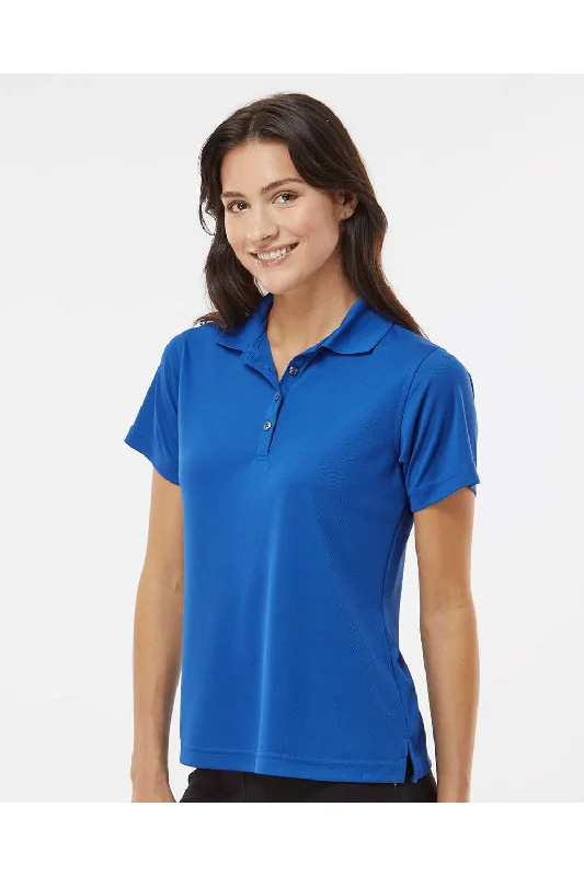 Paragon Womens Saratoga Performance Moisture Wicking Mini Mesh Short Sleeve Polo Shirt - Royal Blue - NEW