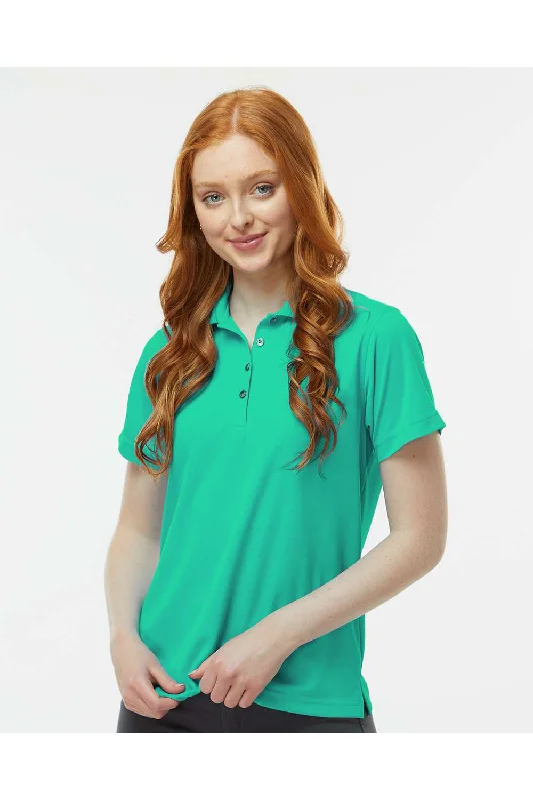 Paragon Womens Saratoga Performance Moisture Wicking Mini Mesh Short Sleeve Polo Shirt - Seagreen - NEW