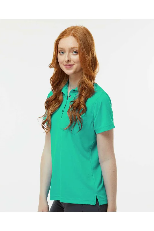 Paragon Womens Saratoga Performance Moisture Wicking Mini Mesh Short Sleeve Polo Shirt - Seagreen - NEW