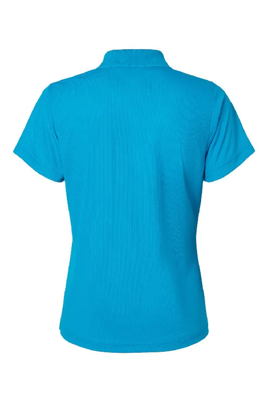 Paragon Womens Saratoga Performance Moisture Wicking Mini Mesh Short Sleeve Polo Shirt - Turquoise Blue - NEW