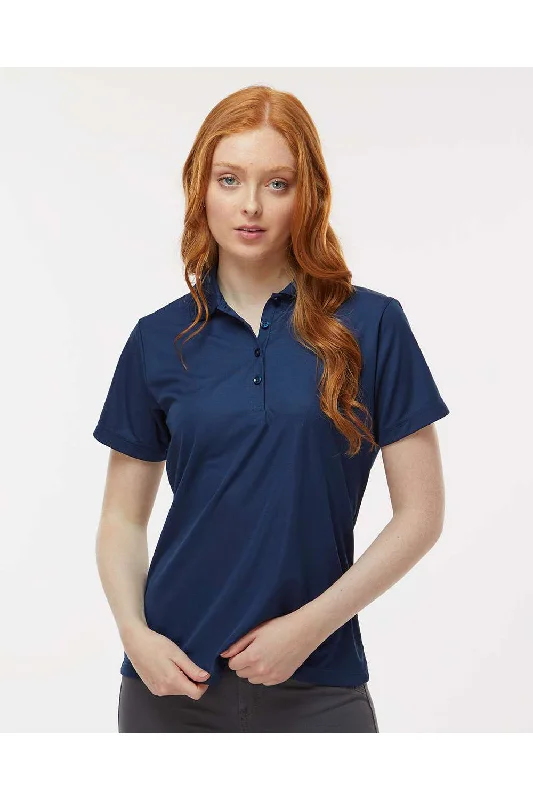 Paragon Womens Sebring Performance Moisture Wicking Short Sleeve Polo Shirt - Deep Navy Blue - NEW