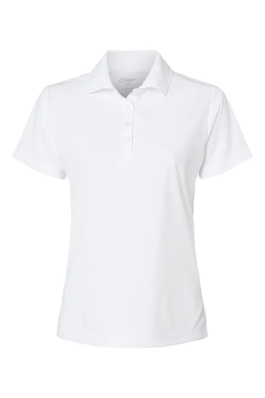 Paragon Womens Sebring Performance Moisture Wicking Short Sleeve Polo Shirt - White - NEW