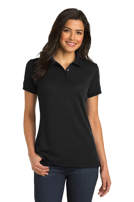 Port Authority Womens 5-in-1 Performance Moisture Wicking Short Sleeve Polo Shirt - Black - Closeout