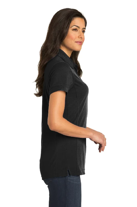 Port Authority Womens 5-in-1 Performance Moisture Wicking Short Sleeve Polo Shirt - Black - Closeout