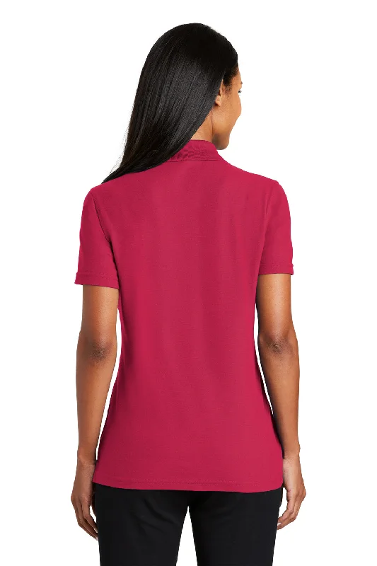 Port Authority Womens Moisture Wicking Short Sleeve Polo Shirt - Red