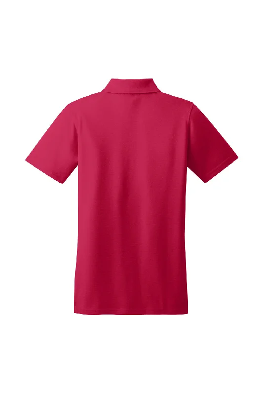 Port Authority Womens Moisture Wicking Short Sleeve Polo Shirt - Red