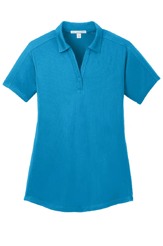 Port Authority Womens Moisture Wicking Short Sleeve Polo Shirt - Blue Wake