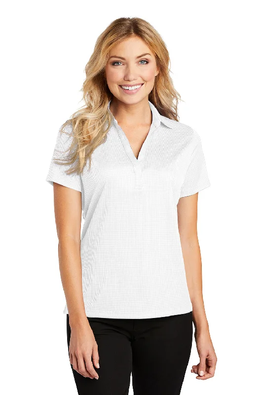 Port Authority Womens Performance Moisture Wicking Short Sleeve Polo Shirt - White