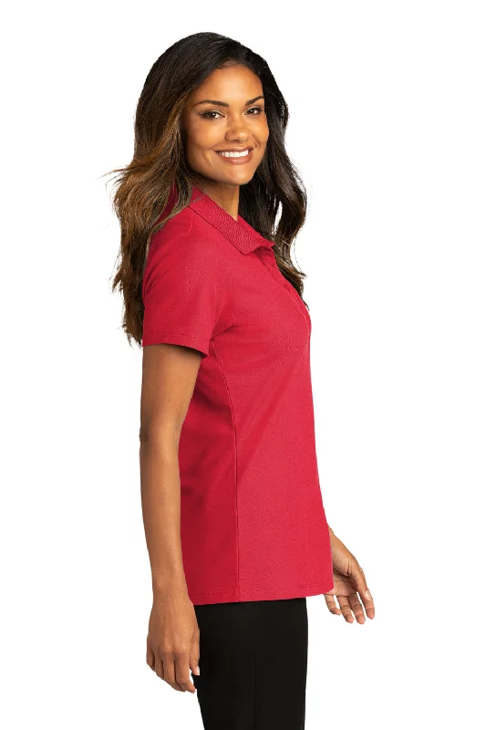 Port Authority Womens React SuperPro Snag Resistant Short Sleeve Polo Shirt - Rich Red