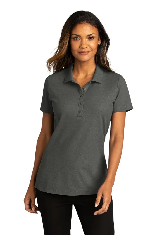 Port Authority Womens React SuperPro Snag Resistant Short Sleeve Polo Shirt - Storm Grey