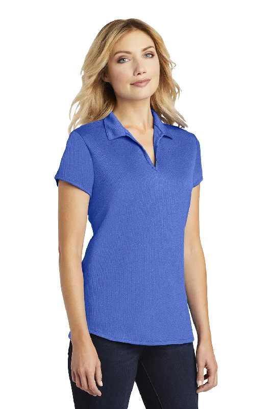 Port Authority Womens Trace Moisture Wicking Short Sleeve Polo Shirt - Heather True Royal Blue