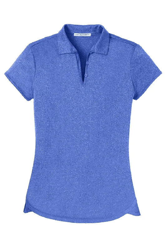 Port Authority Womens Trace Moisture Wicking Short Sleeve Polo Shirt - Heather True Royal Blue