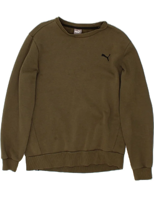 PUMA Mens Sweatshirt Jumper Medium Khaki Cotton