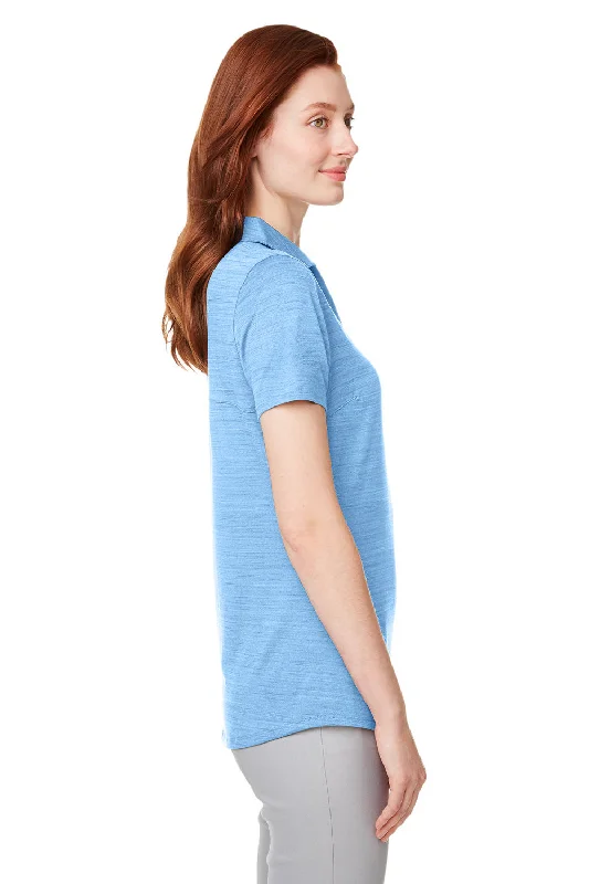 Puma Womens Cloudspun Free Moisture Wicking Short Sleeve Polo Shirt - Heather Placid Blue