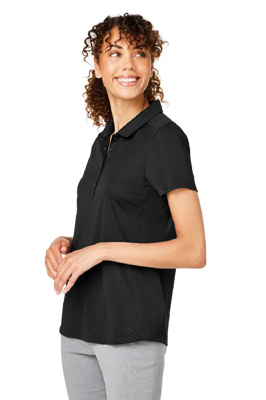 Puma Womens Gamer Moisture Wicking Short Sleeve Polo Shirt - Black