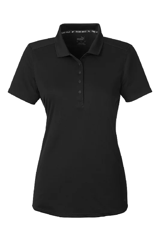 Puma Womens Gamer Moisture Wicking Short Sleeve Polo Shirt - Black