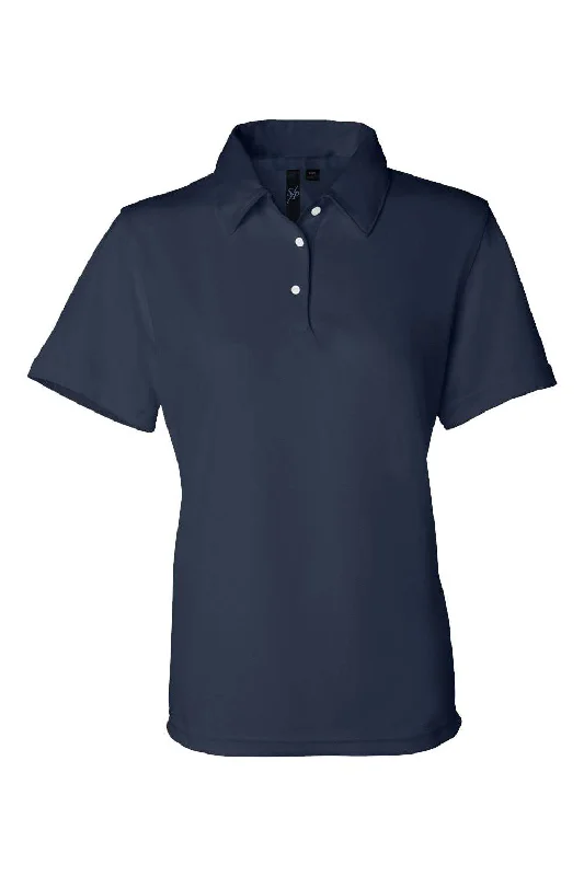 Sierra Pacific Womens Moisture Wicking Mesh Short Sleeve Polo Shirt - Navy Blue - NEW