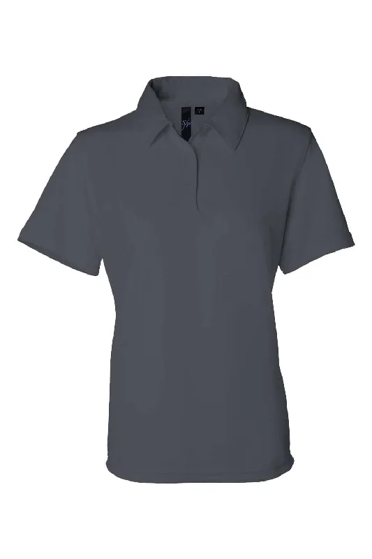 Sierra Pacific Womens Moisture Wicking Mesh Short Sleeve Polo Shirt - Steel Grey - NEW