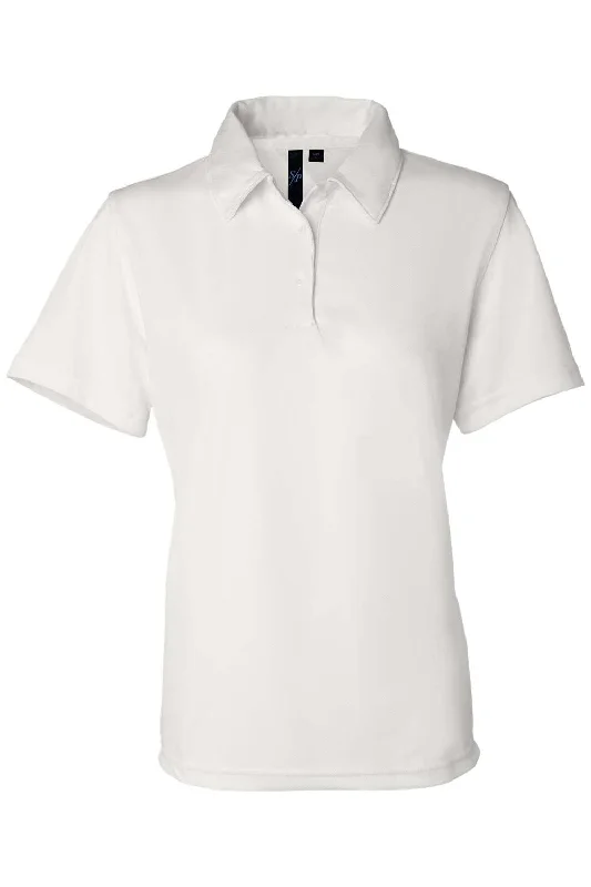 Sierra Pacific Womens Moisture Wicking Mesh Short Sleeve Polo Shirt - White - NEW