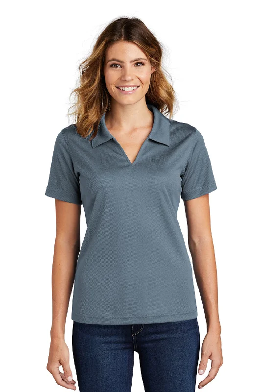 Sport-Tek Womens Dri-Mesh Moisture Wicking Short Sleeve Polo Shirt - Steel Grey