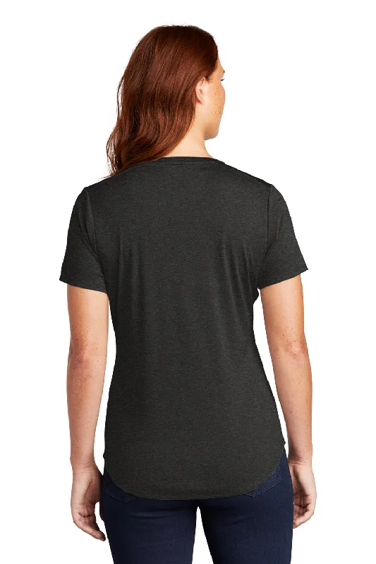 Sport-Tek Womens Endeavor Moisture Wicking Short Sleeve Polo Shirt - Heather Black