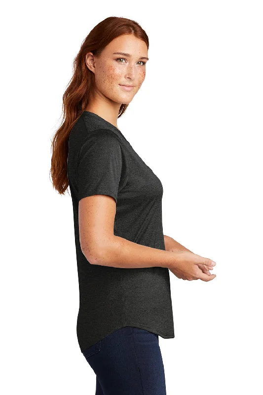 Sport-Tek Womens Endeavor Moisture Wicking Short Sleeve Polo Shirt - Heather Black