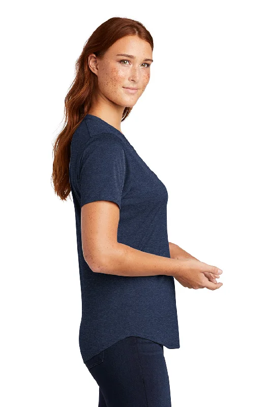 Sport-Tek Womens Endeavor Moisture Wicking Short Sleeve Polo Shirt - Heather Dark Royal Blue