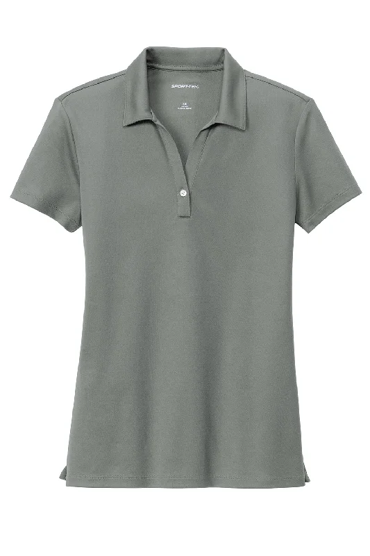 Sport-Tek Womens Moisture Wicking Micropique Short Sleeve Polo Shirt - Concrete Grey