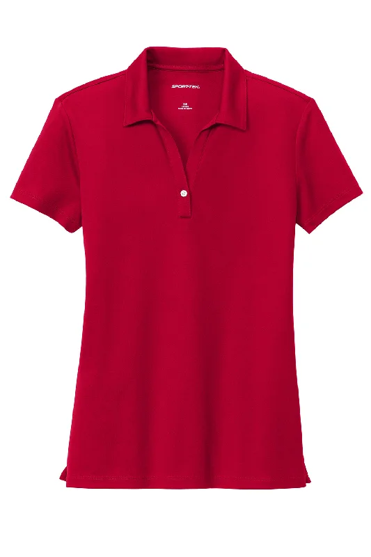 Sport-Tek Womens Moisture Wicking Micropique Short Sleeve Polo Shirt - Deep Red