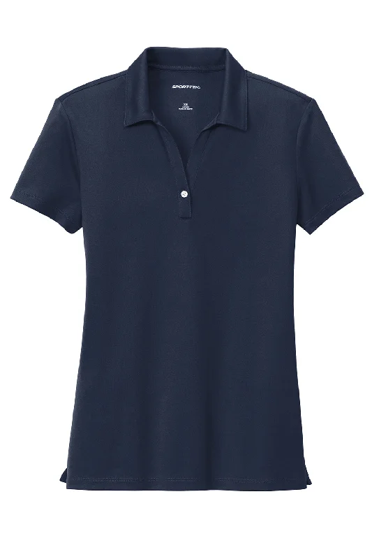 Sport-Tek Womens Moisture Wicking Micropique Short Sleeve Polo Shirt - True Navy Blue