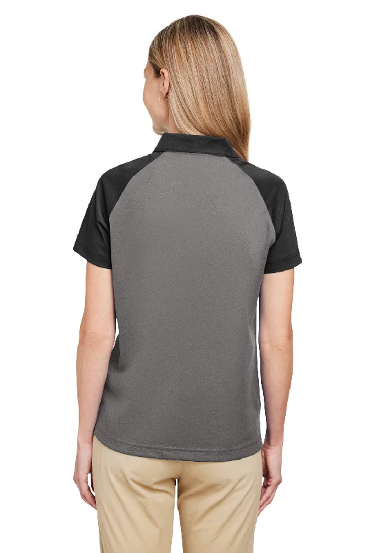 Team 365 Womens Command Colorblock Moisture Wicking Short Sleeve Polo Shirt - Graphite Grey/Black